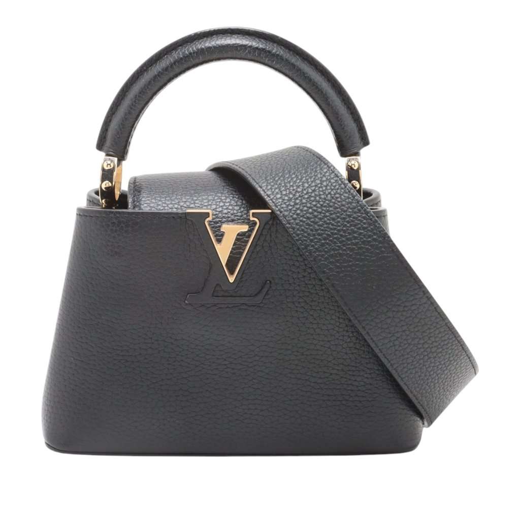 Louis Vuitton Taurillon Mini Capucines Black Leather Very good condition - Front View
