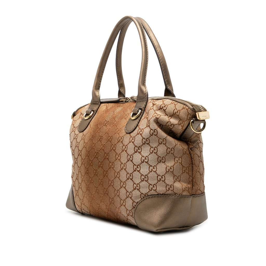 Gucci GG Lurex Heart Bit Satchel Brown Very good - Back View