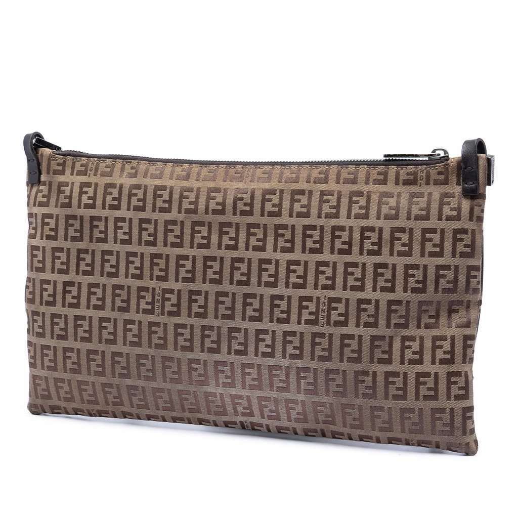 Fendi Zucchino Canvas Crossbody Beige Very good - Back View