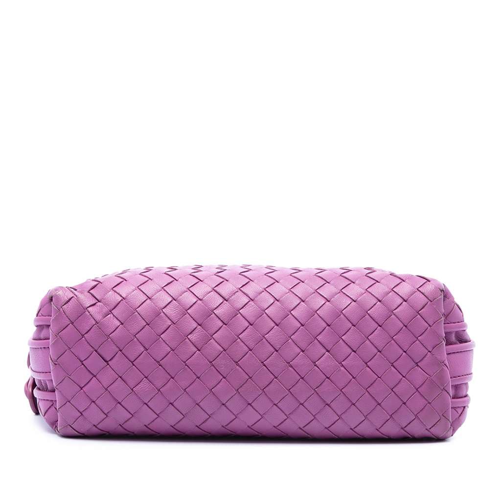 Bottega Veneta Nappa Intrecciato Nodini Double Zip Crossbody Purple Leather Very good - Inside View