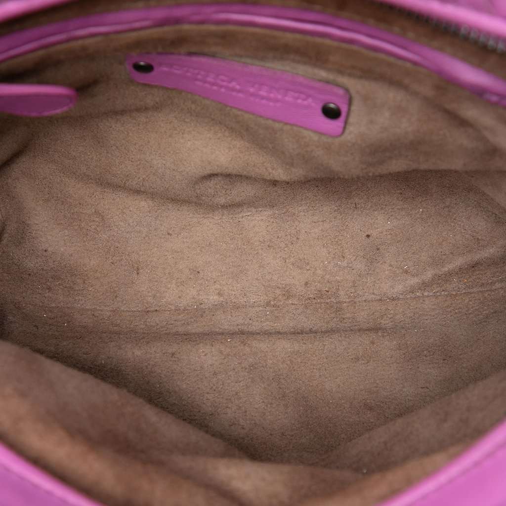 Bottega Veneta Nappa Intrecciato Nodini Double Zip Crossbody Purple Leather Very good - Model View