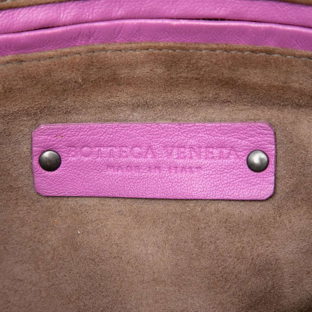 Bottega Veneta Nappa Intrecciato Nodini Double Zip Crossbody Purple Leather Very good - Box View