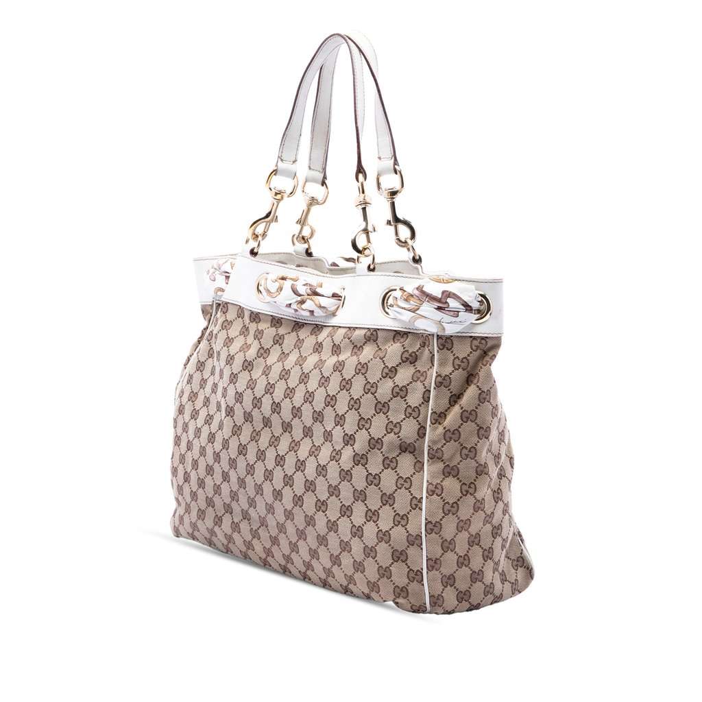 Gucci Large GG Canvas Positano Tote Beige Very good condition - Back View