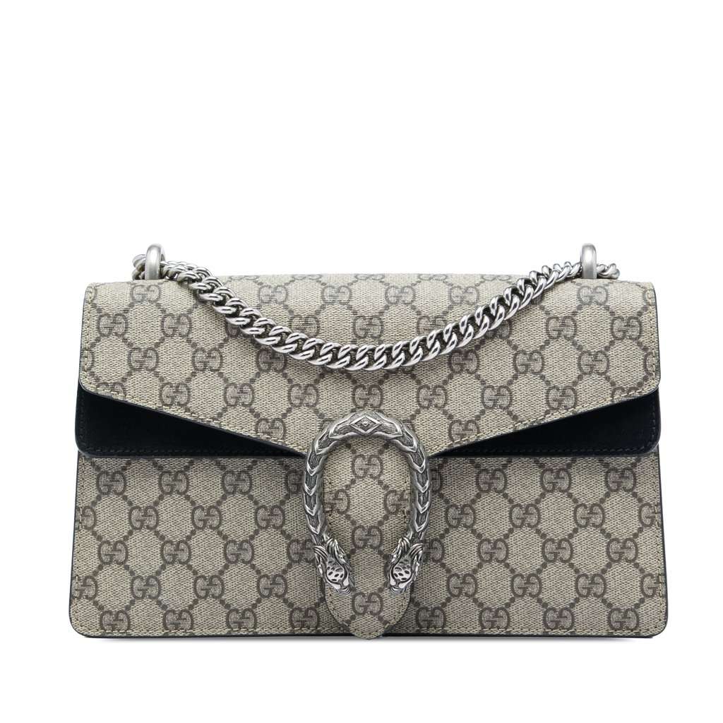 Gucci Medium GG Supreme Dionysus Shoulder Bag Beige Very good - Front View