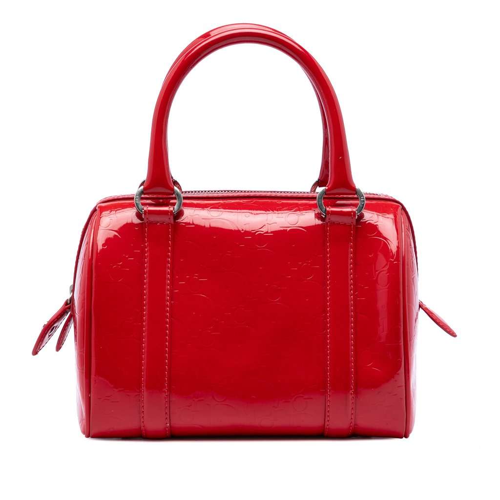 Dior Oblique Patent Boston Bag Red Leather Very good condition - Front View