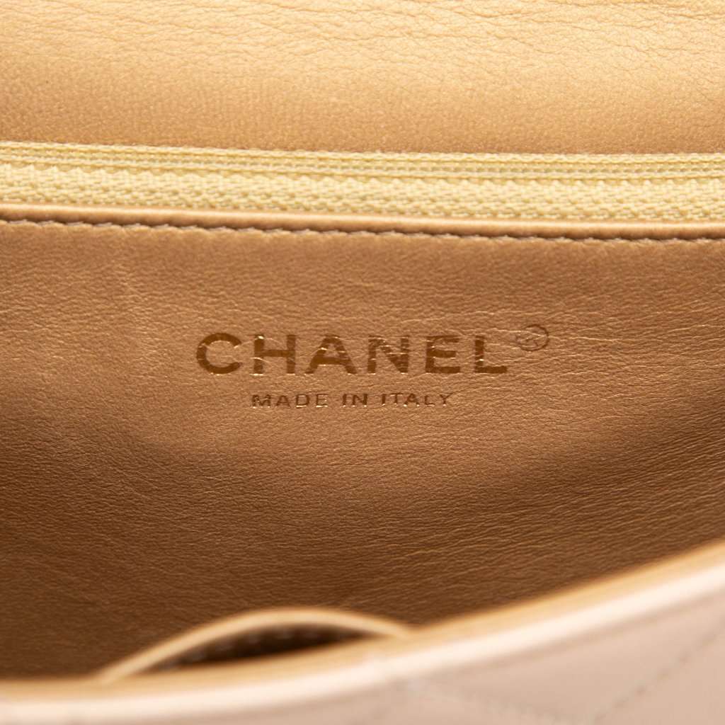 Chanel Small Quilted Lambskin Chic Pearls Flap Beige Leather Very good condition - Box View