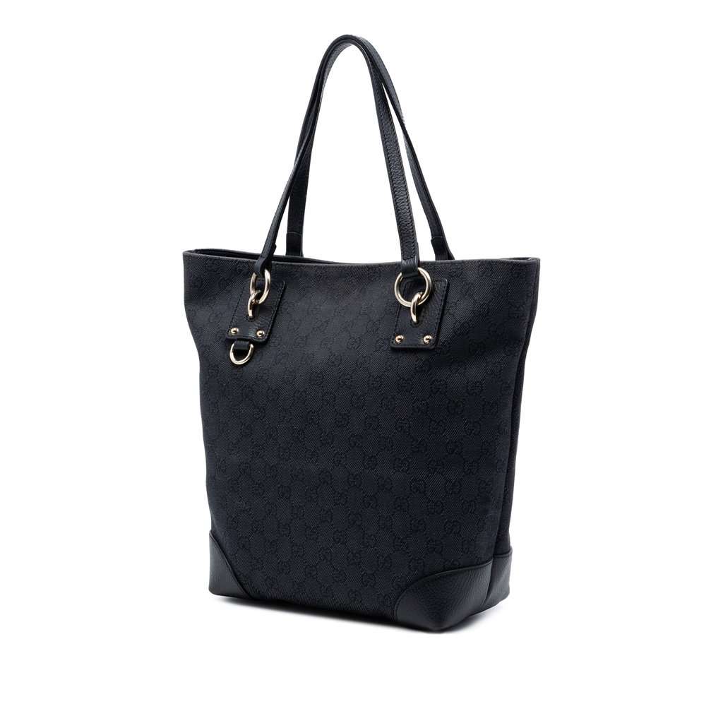 Gucci GG Denim Charm Tote Black Very good - Back View