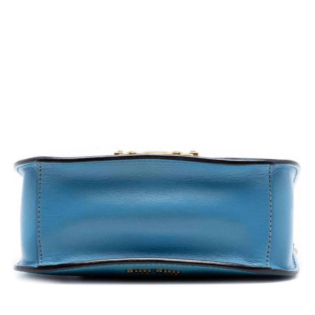 Miu Miu Goatskin Madras Crossbody Blue Leather Very good condition - Inside View