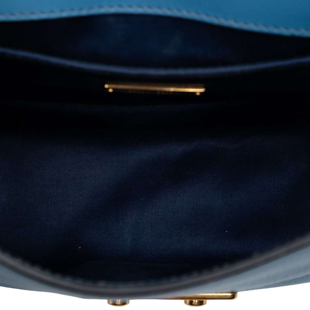Miu Miu Goatskin Madras Crossbody Blue Leather Very good condition - Model View