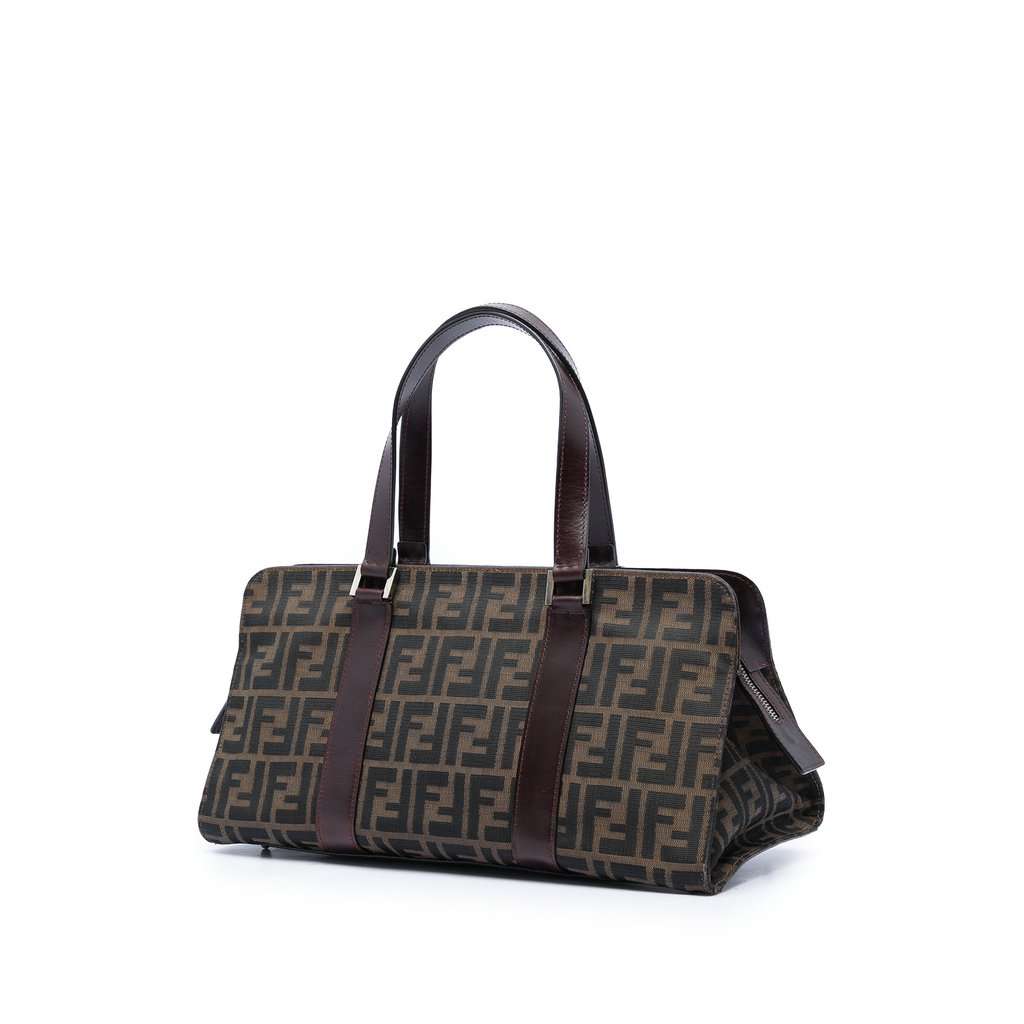 Fendi Zucca Canvas Handbag Brown Very good - Back View