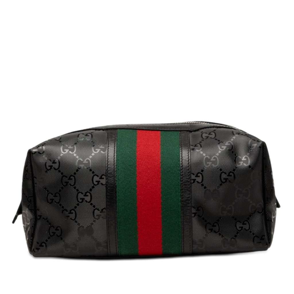 Gucci GG Imprime Web Cosmetic Case Black Very good condition - Front View