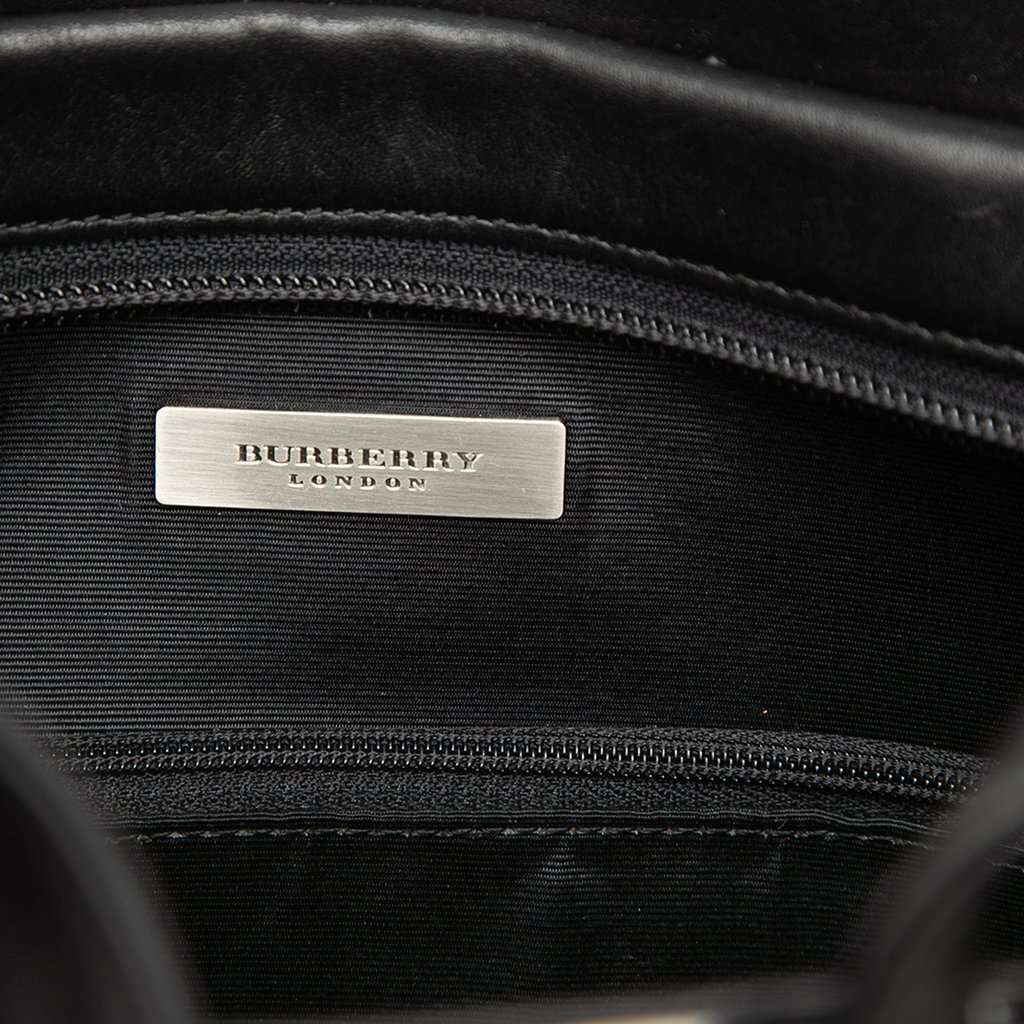 Burberry Nova Check Canvas Trimmed Leather Satchel Black Leather Very good - Box View