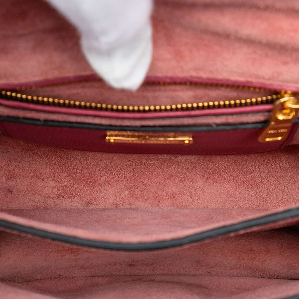 Miu Miu Goatskin Madras Crossbody Red Leather Very good - Model View