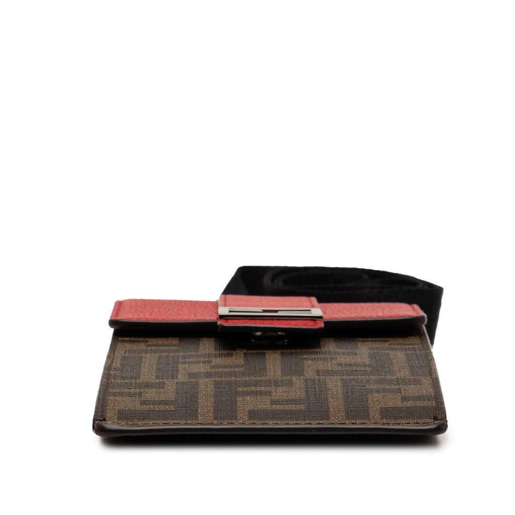 Fendi Zucca Coated Canvas Phone Holder Crossbody Brown Very good - Inside View