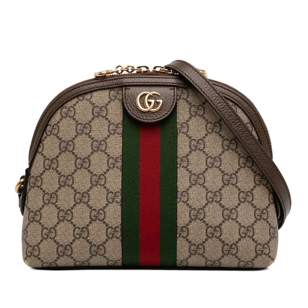 Gucci Small GG Supreme Web Ophidia Dome Crossbody Beige Very good - Front View