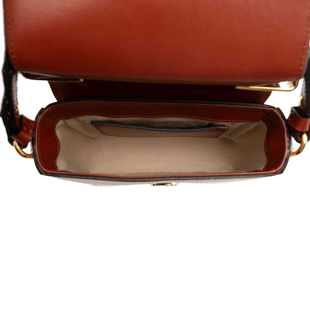 Chloé Mini Bicolor Croc Embossed Calfskin C Satchel Red Leather Very good condition - Model View