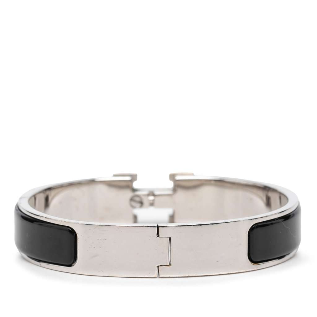 Hermès Narrow Enamel Clic H Bracelet PM Black Very good condition - Inside View