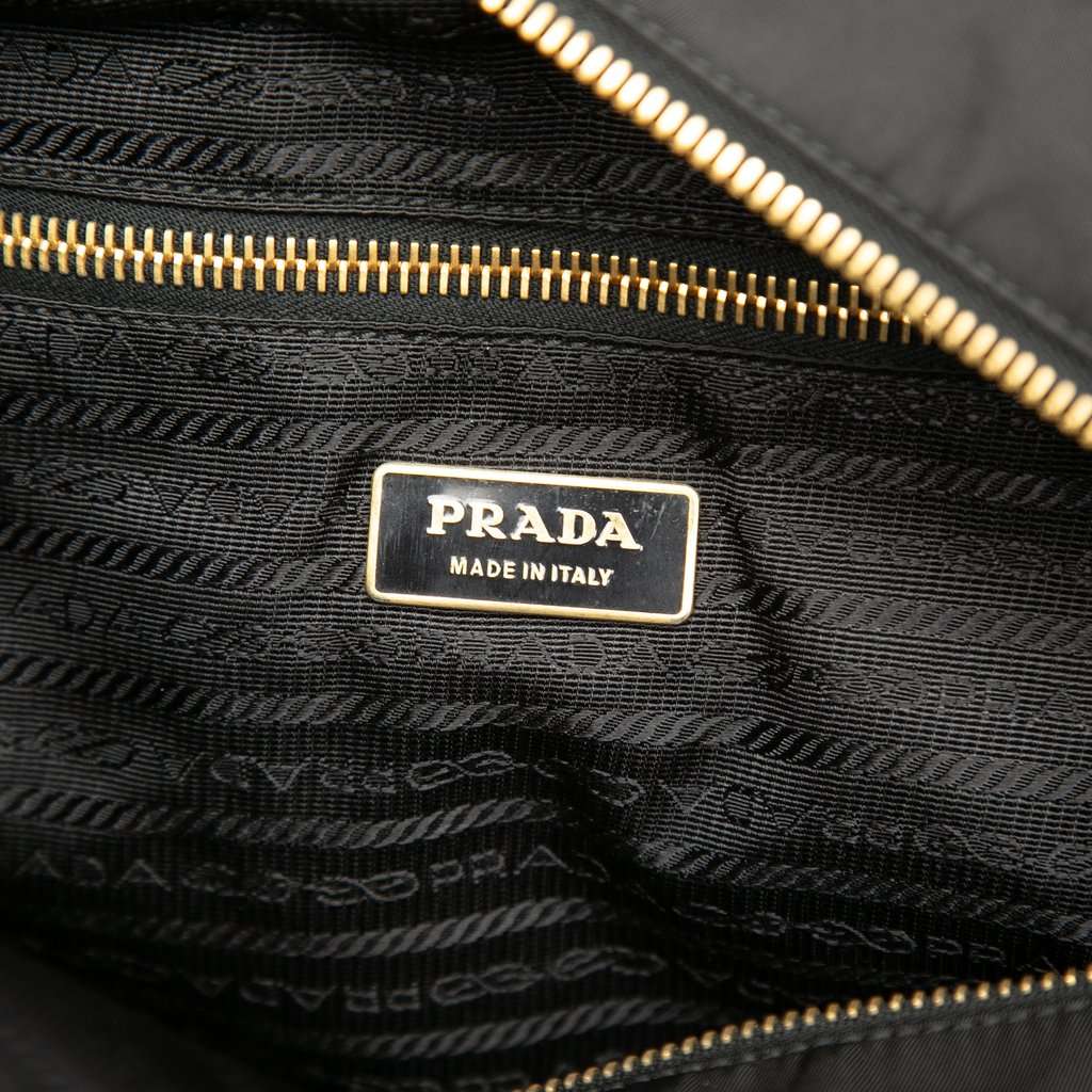Prada Saffiano Trimmed Tessuto Satchel Black Very good condition - Box View