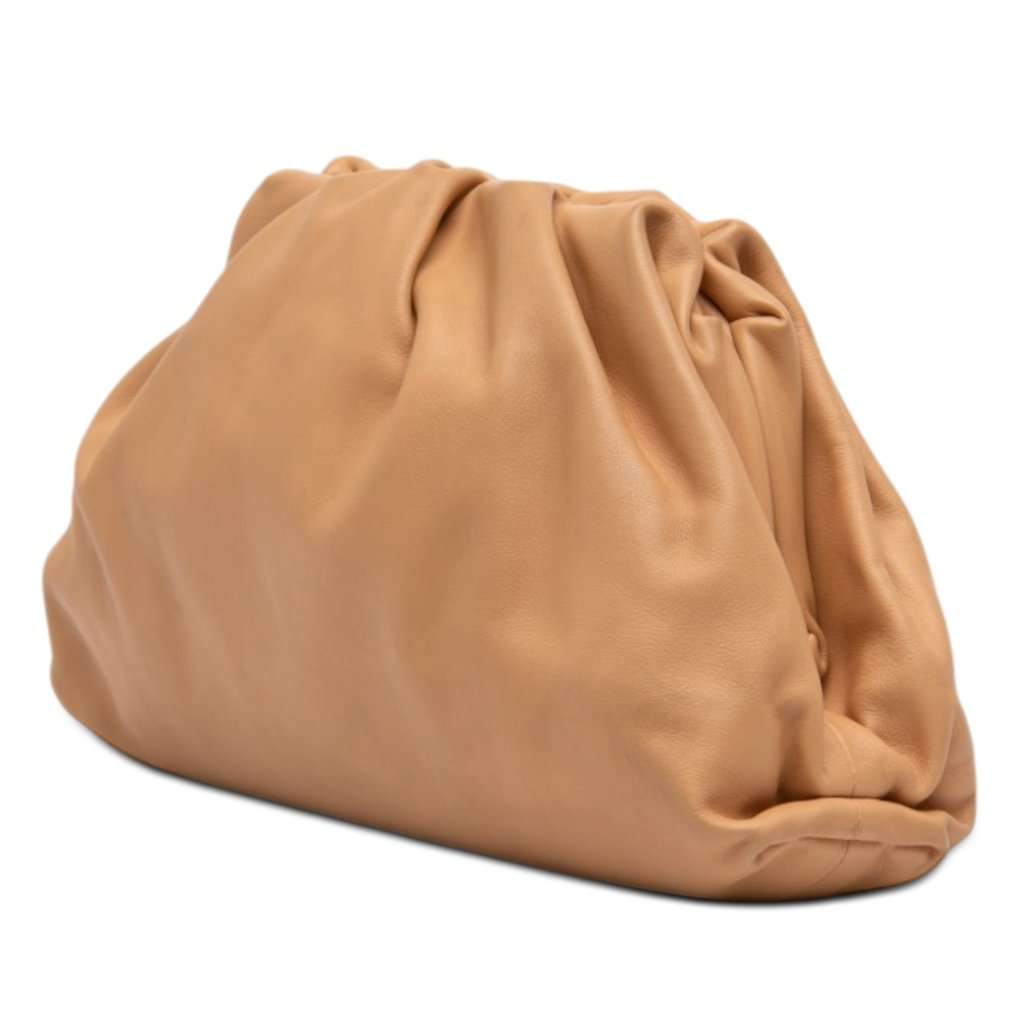 Bottega Veneta Teen Lambskin Pouch Beige Leather Very good condition - Back View