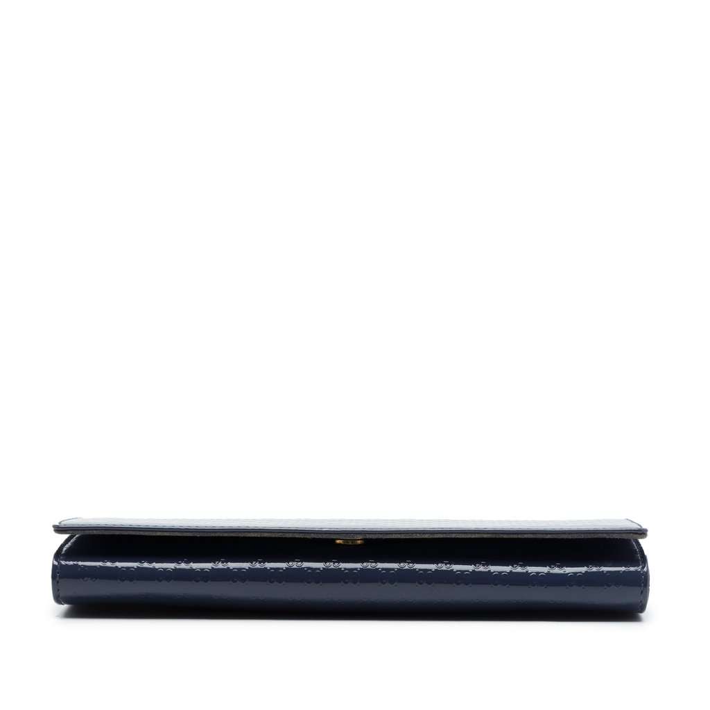 Gucci Microguccissima Patent Broadway Clutch Blue Leather Very good - Inside View