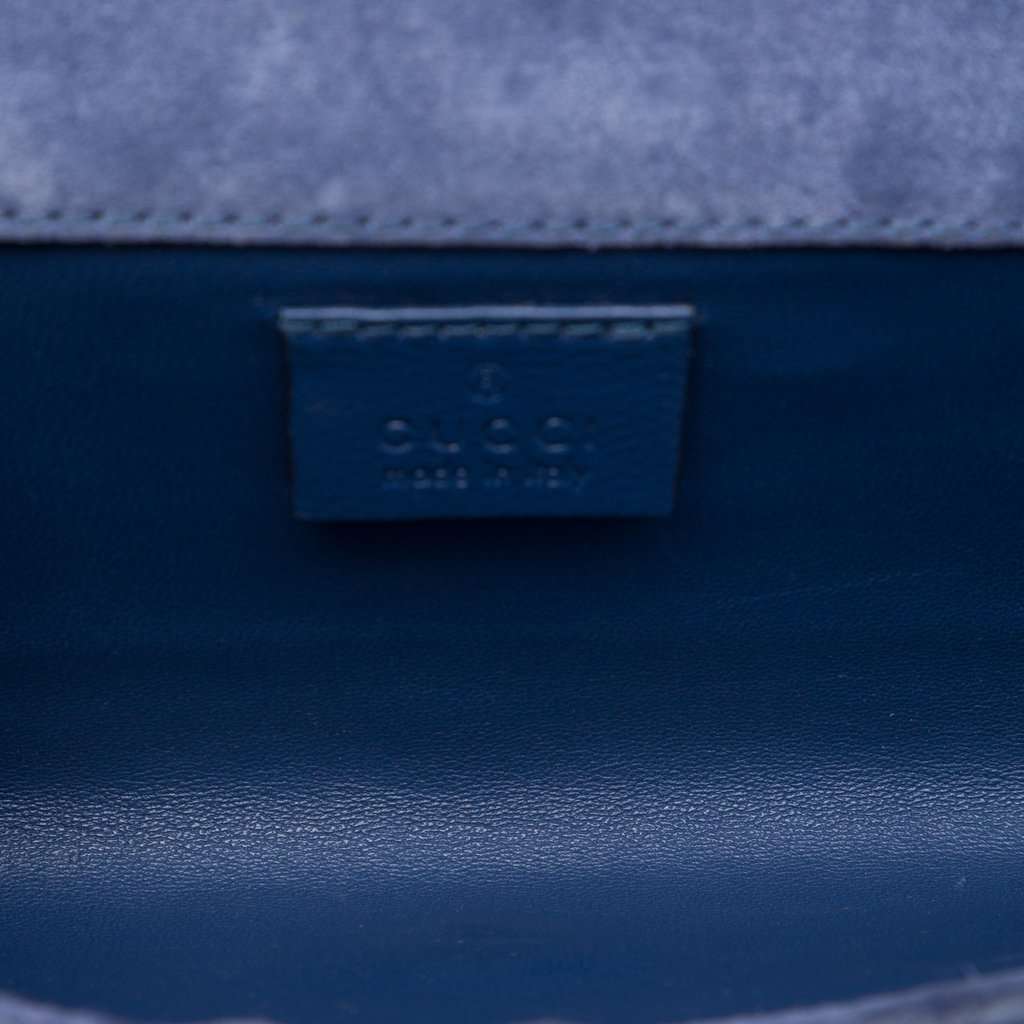Gucci Microguccissima Patent Broadway Clutch Blue Leather Very good - Model View