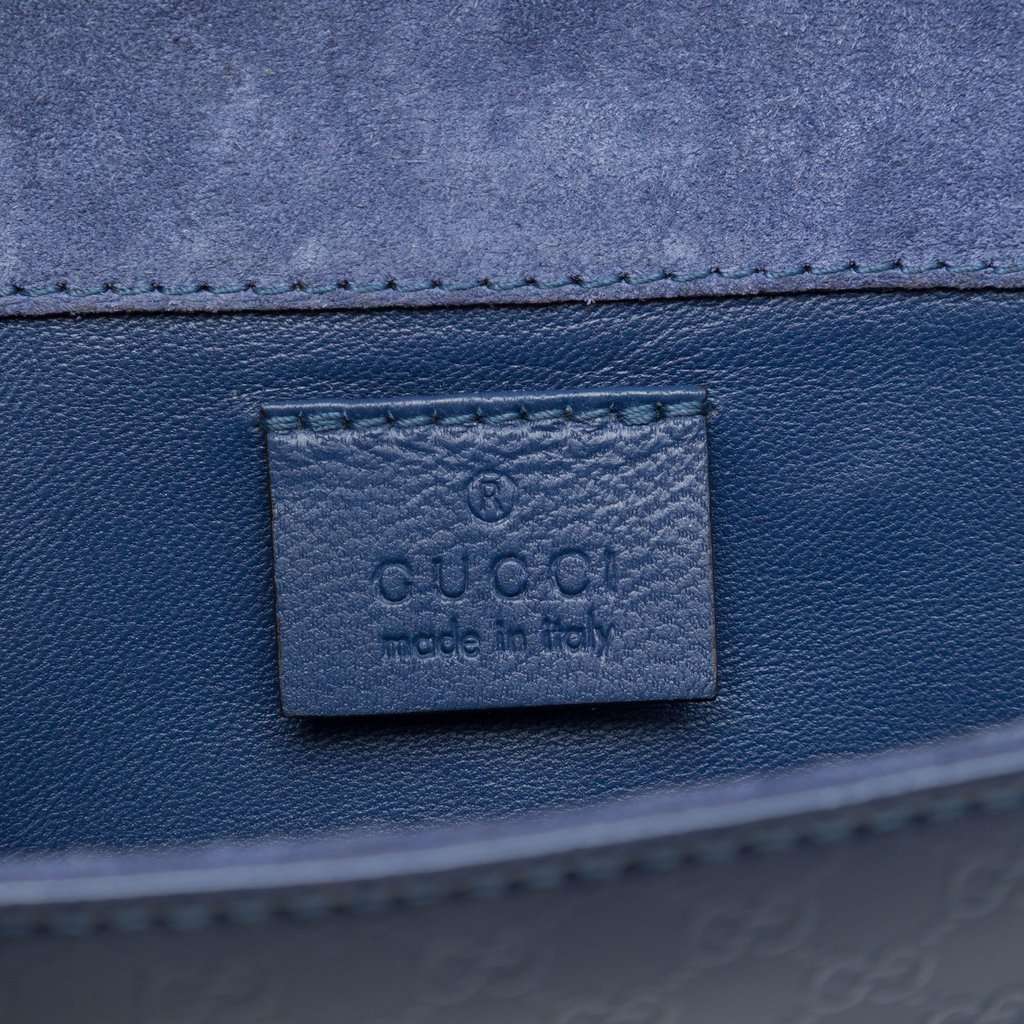 Gucci Microguccissima Patent Broadway Clutch Blue Leather Very good - Box View