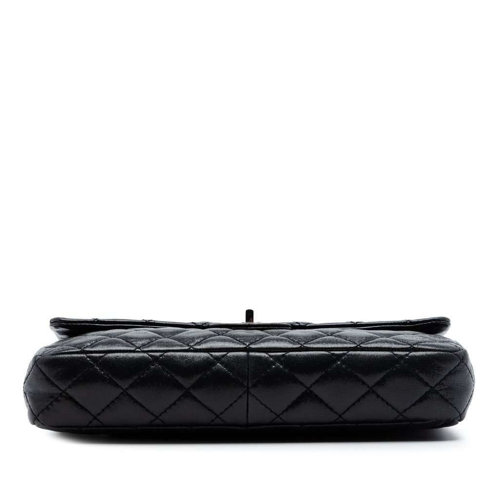 Chanel Quilted Iridescent Lambskin Reissue 2.55 Chain Flap Black Leather Very good condition - Inside View