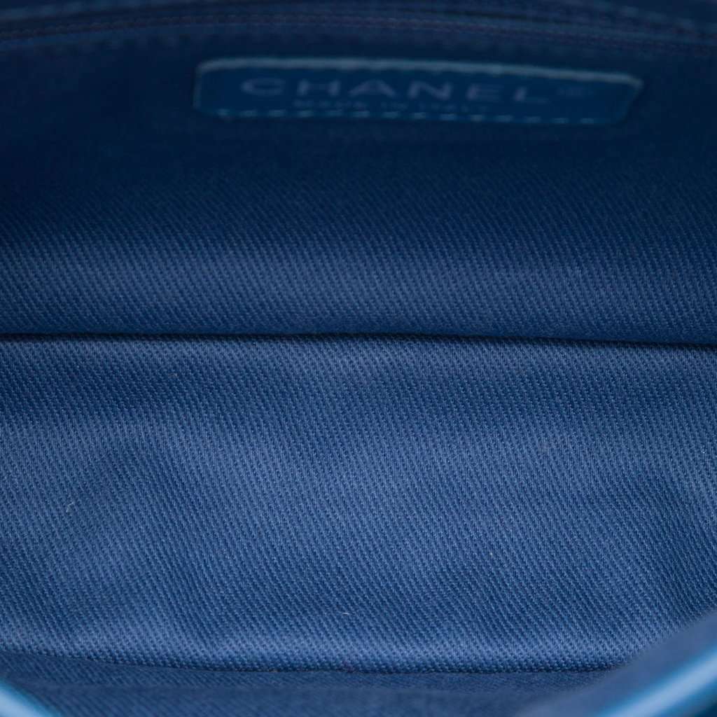 Chanel Small Perforated Calfskin Up In The Air Flap Blue Leather Very good - Model View