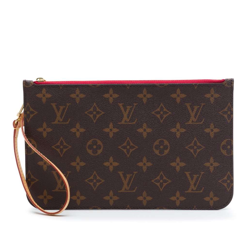 Louis Vuitton Monogram Neverfull MM Pouch Brown Very good condition - Front View