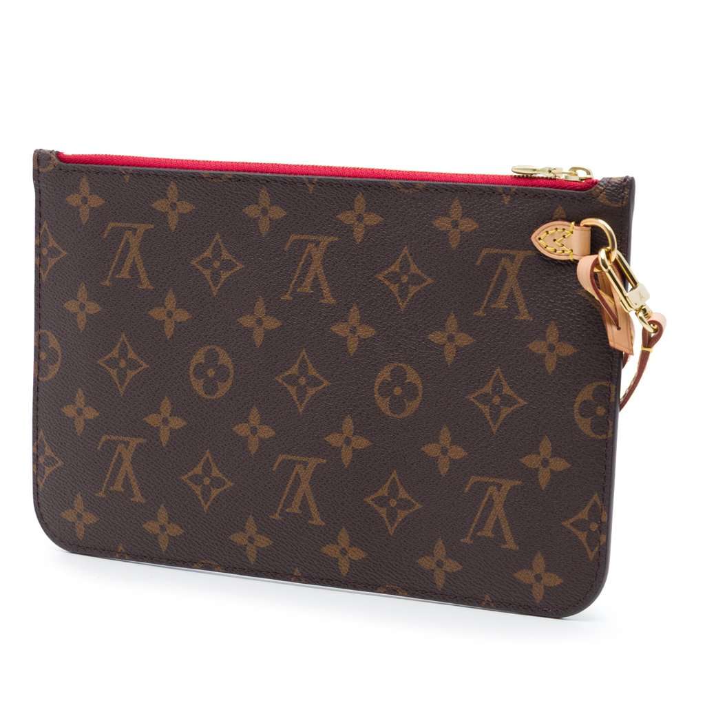 Louis Vuitton Monogram Neverfull MM Pouch Brown Very good condition - Back View