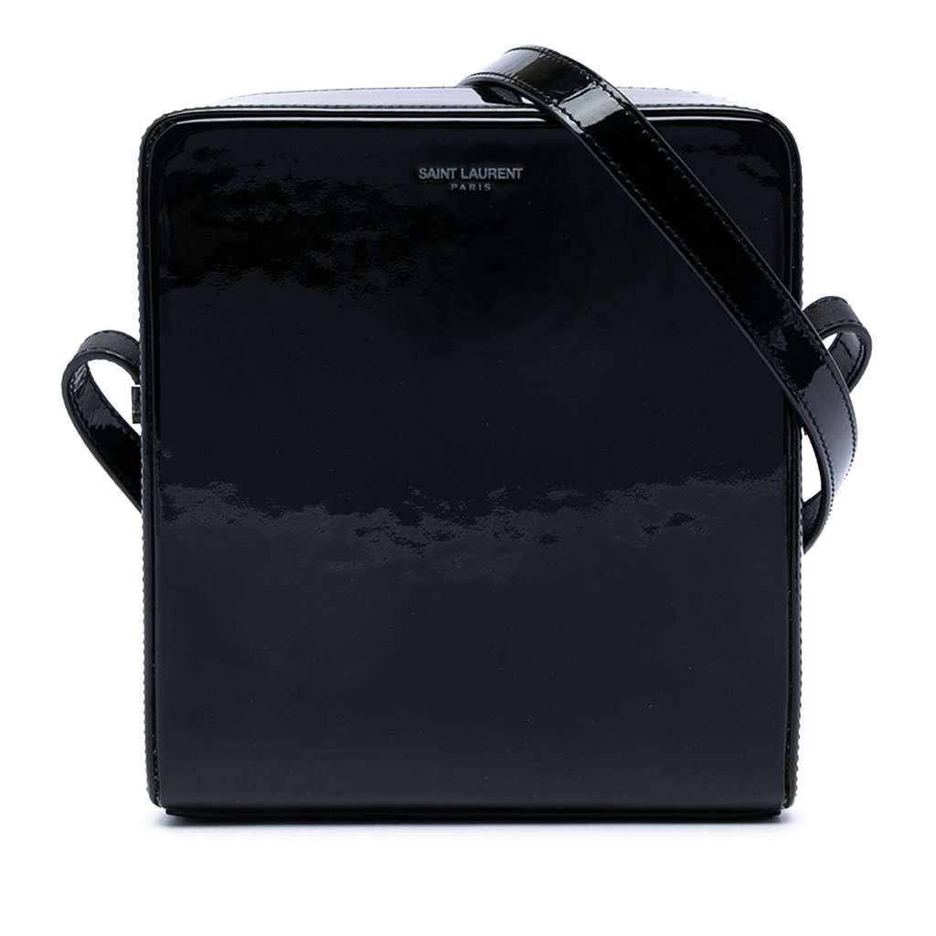 Saint Laurent Patent Camera Bag Black Leather Very good condition - Front View