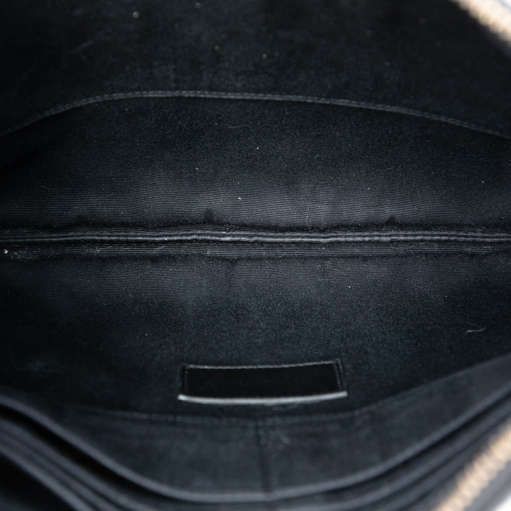 Saint Laurent Grain De Poudre Monogram Monochrome iPad Case Black Leather Very good condition - Model View