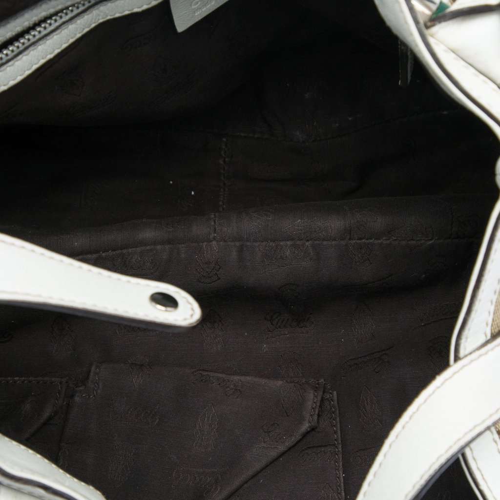 Gucci GG Canvas Web Match Ball Tote Beige Very good - Model View