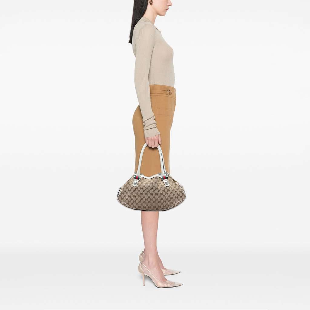 Gucci GG Canvas Web Match Ball Tote Beige Very good - Box View
