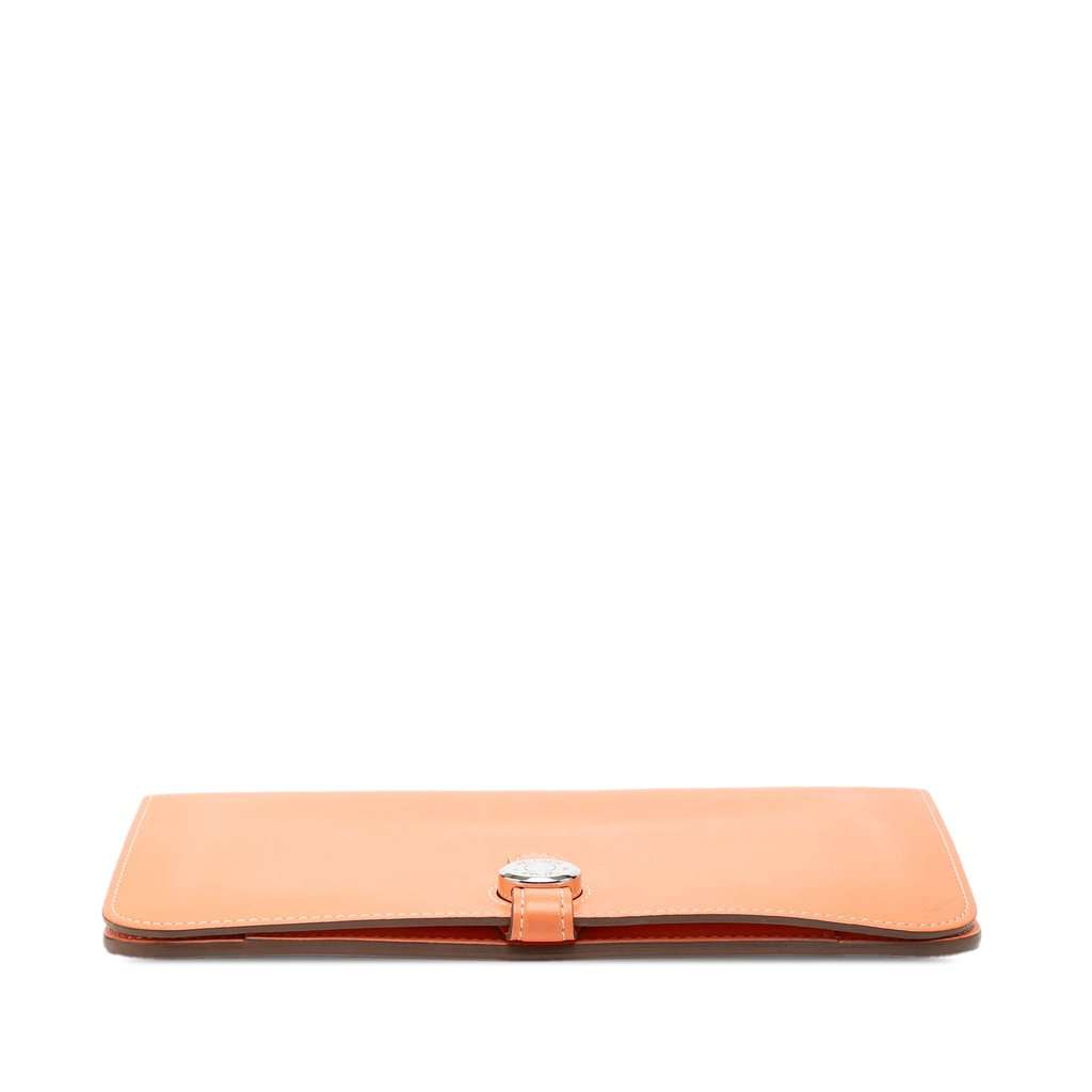 Hermès Clemence Dogon Duo Wallet GM Orange Leather Very good condition - Inside View