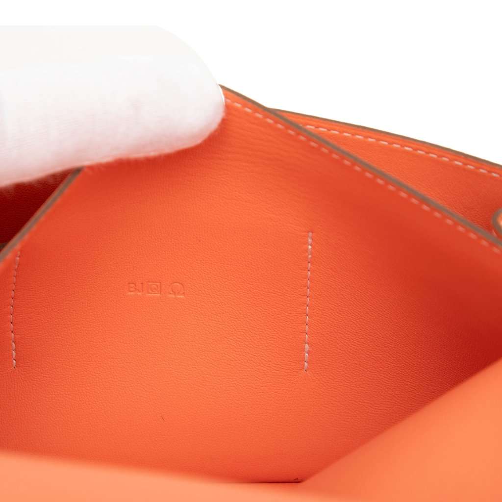 Hermès Clemence Dogon Duo Wallet GM Orange Leather Very good condition - Model View