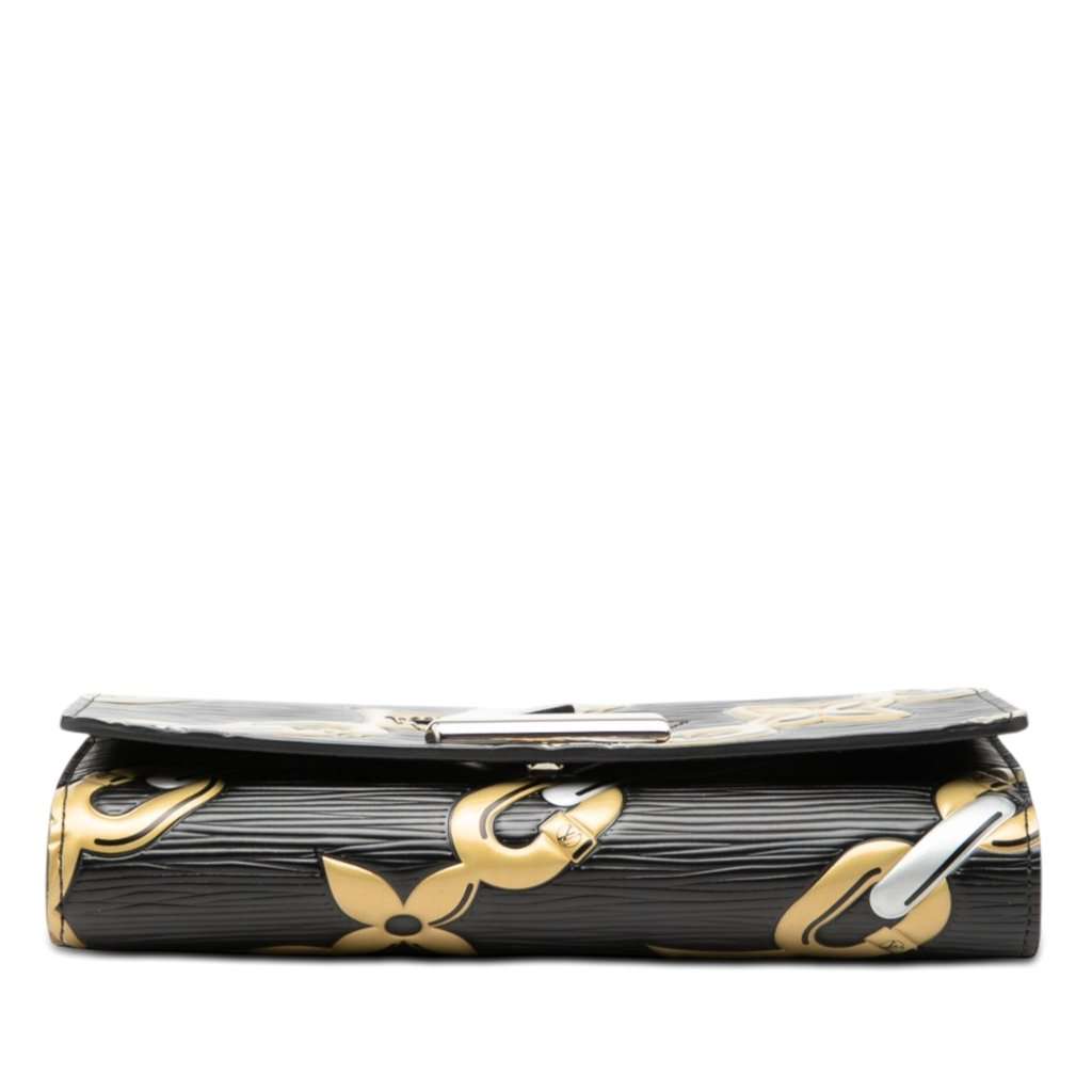 Louis Vuitton Epi Chain Flower Twist Wallet On Chain Black Leather Very good - Inside View