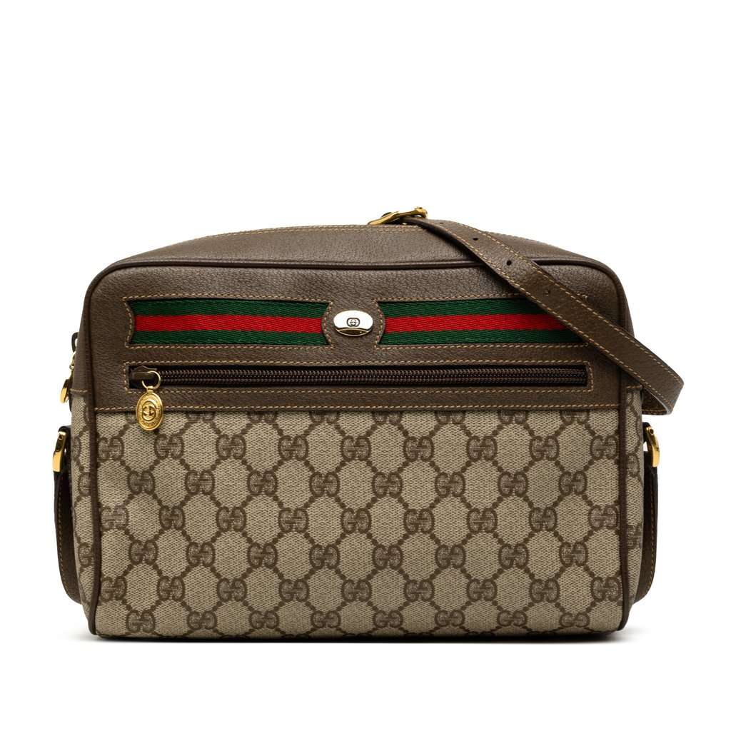 Gucci GG Supreme Interlocking G Web Crossbody Beige Very good condition - Front View