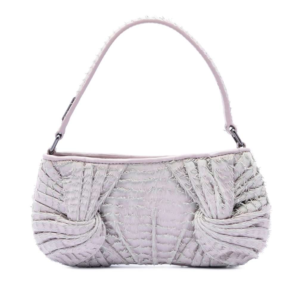 Burberry Prorsum Leather Fringed Shoulder Bag Purple Leather Very good condition - Front View