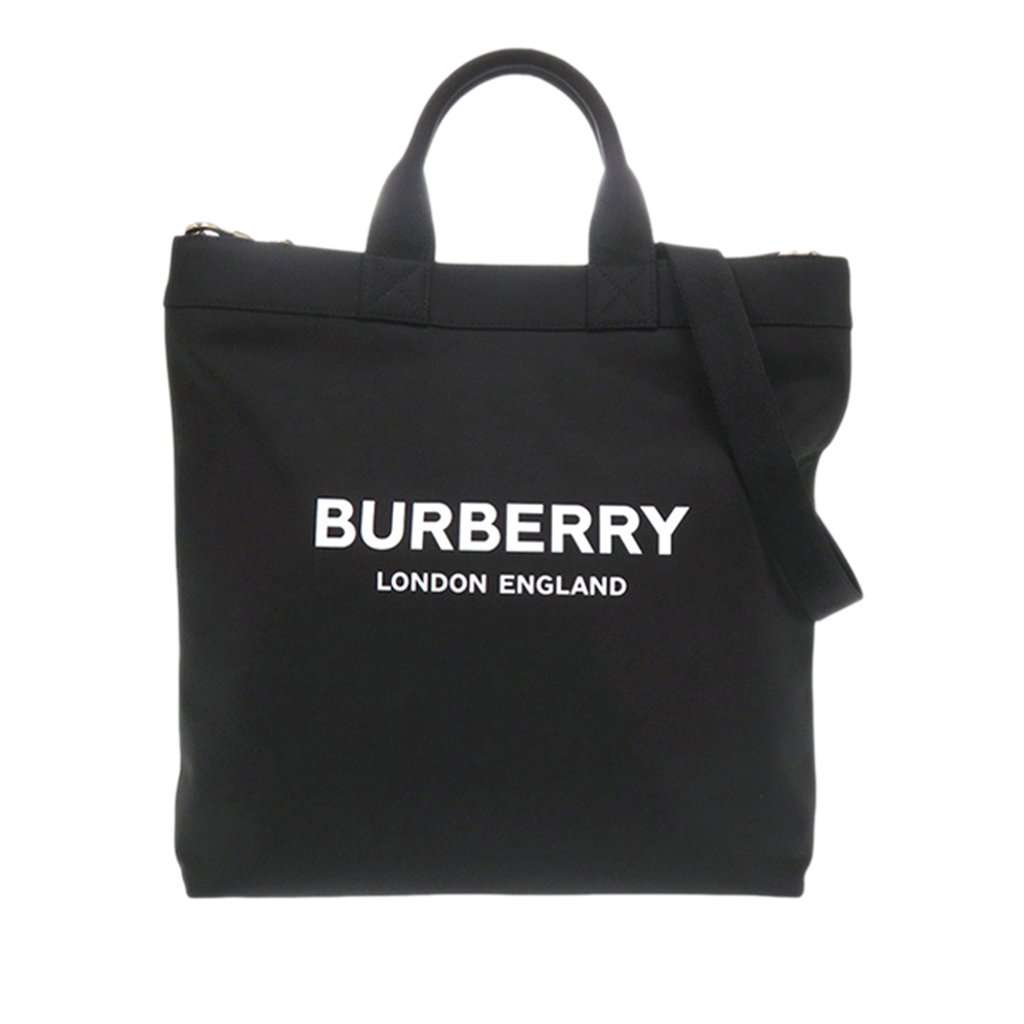 Burberry Econyl Nylon Logo Artie Convertible Tote Black Very good condition - Front View