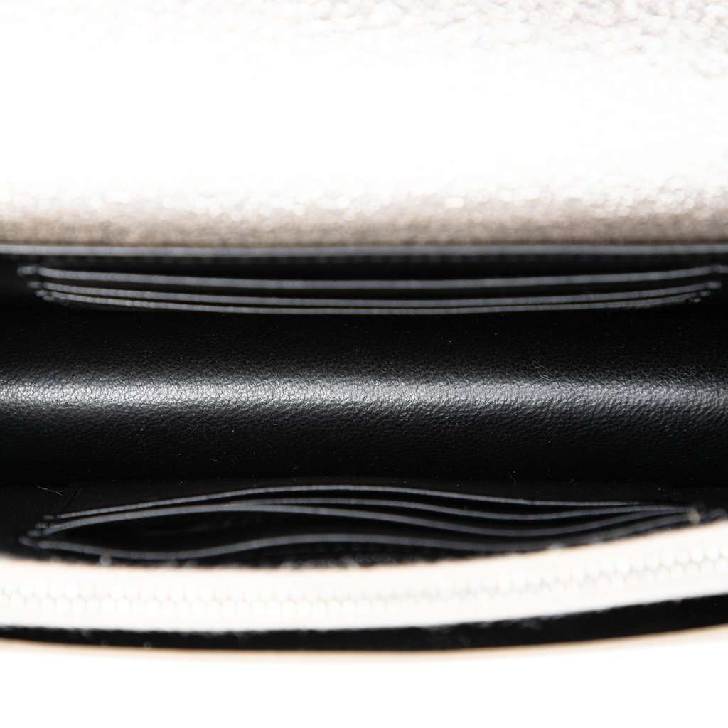 Saint Laurent Mini Metallic Calfskin Monogram Sunset Wallet on Chain Silver Leather Very good condition - Model View