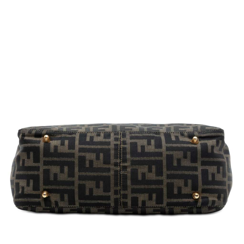 Fendi Small Zucca Canvas Twins Tote Brown Very good condition - Inside View