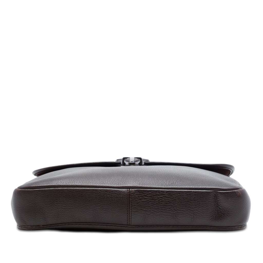 LOEWE Leather Anagram Flap Crossbody Brown Leather Very good - Inside View