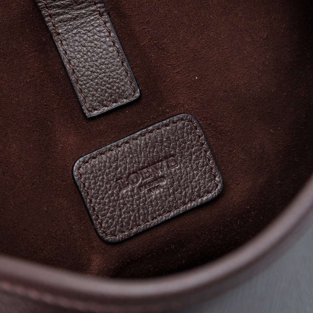 LOEWE Leather Anagram Flap Crossbody Brown Leather Very good - Box View