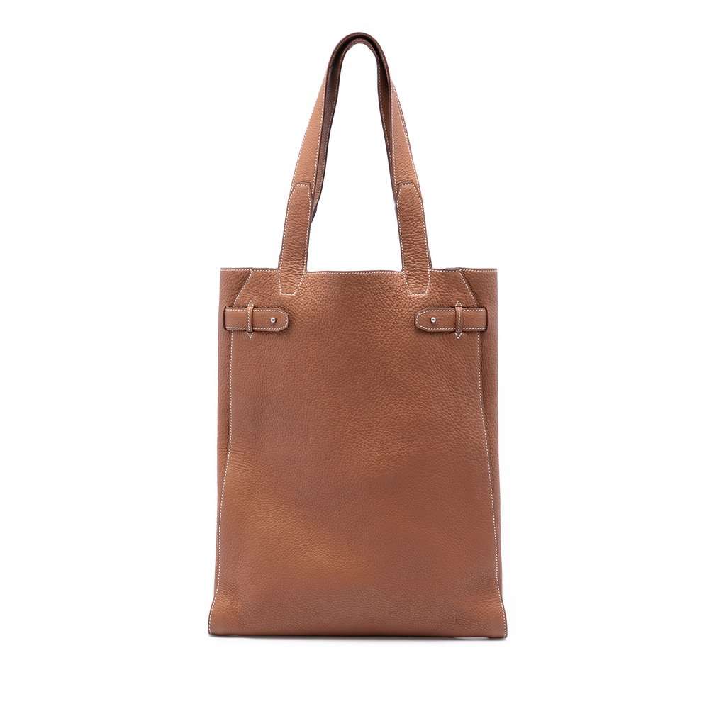 Hermès Negonda Cabas Vertige Tote Brown Leather Very good condition - Front View