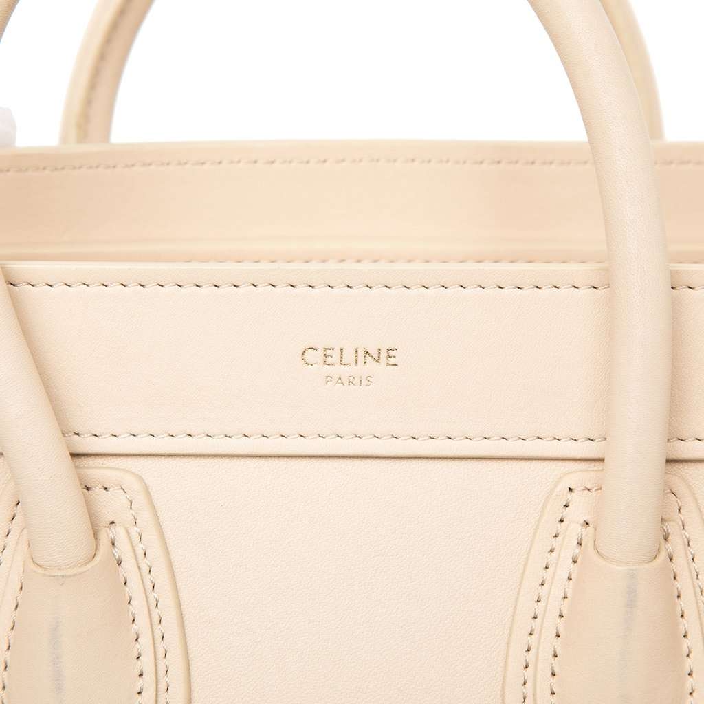 Celine Nano Leather Luggage Tote Beige Leather Very good condition - Box View