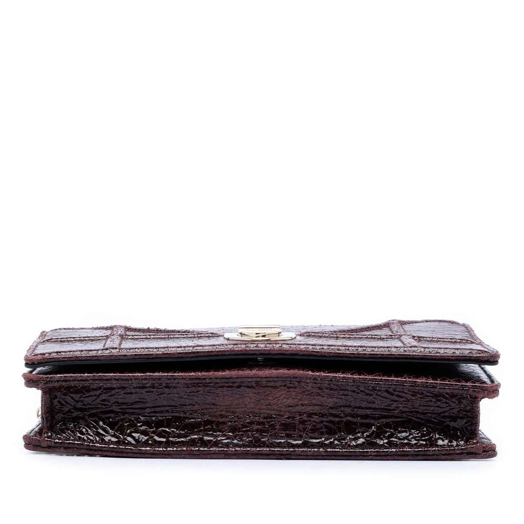 Dior Mini Crackled Deerskin Diorama Flap Red Leather Very good condition - Inside View
