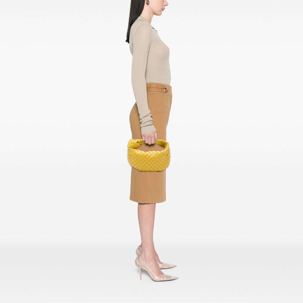 Bottega Veneta Mini Nappa Intrecciato Jodie Yellow Leather Very good condition - Box View