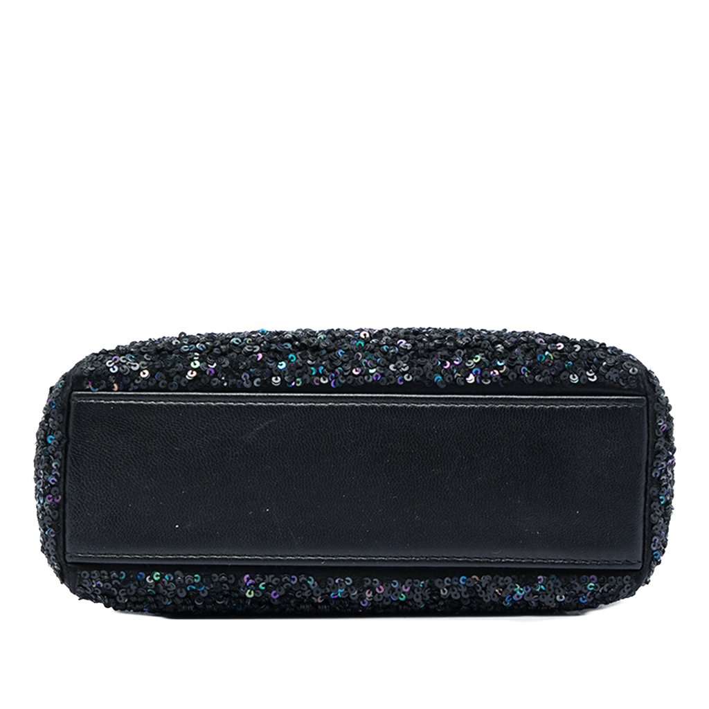 Dior Mini Satin Sequin Embellished Lady Dior Black Very good condition - Inside View
