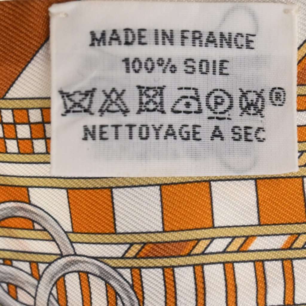 Hermès Brides Et Gris Gris Silk Twilly Scarf Brown Very good - Back View
